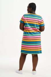 Sia T-Shirt Dress-Beach Hut Stripe