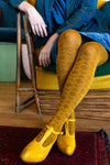 Tightology Deco Wool Tights in Mustard