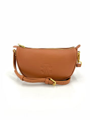 Moon Leather Crossbody Bag- Green/Tan