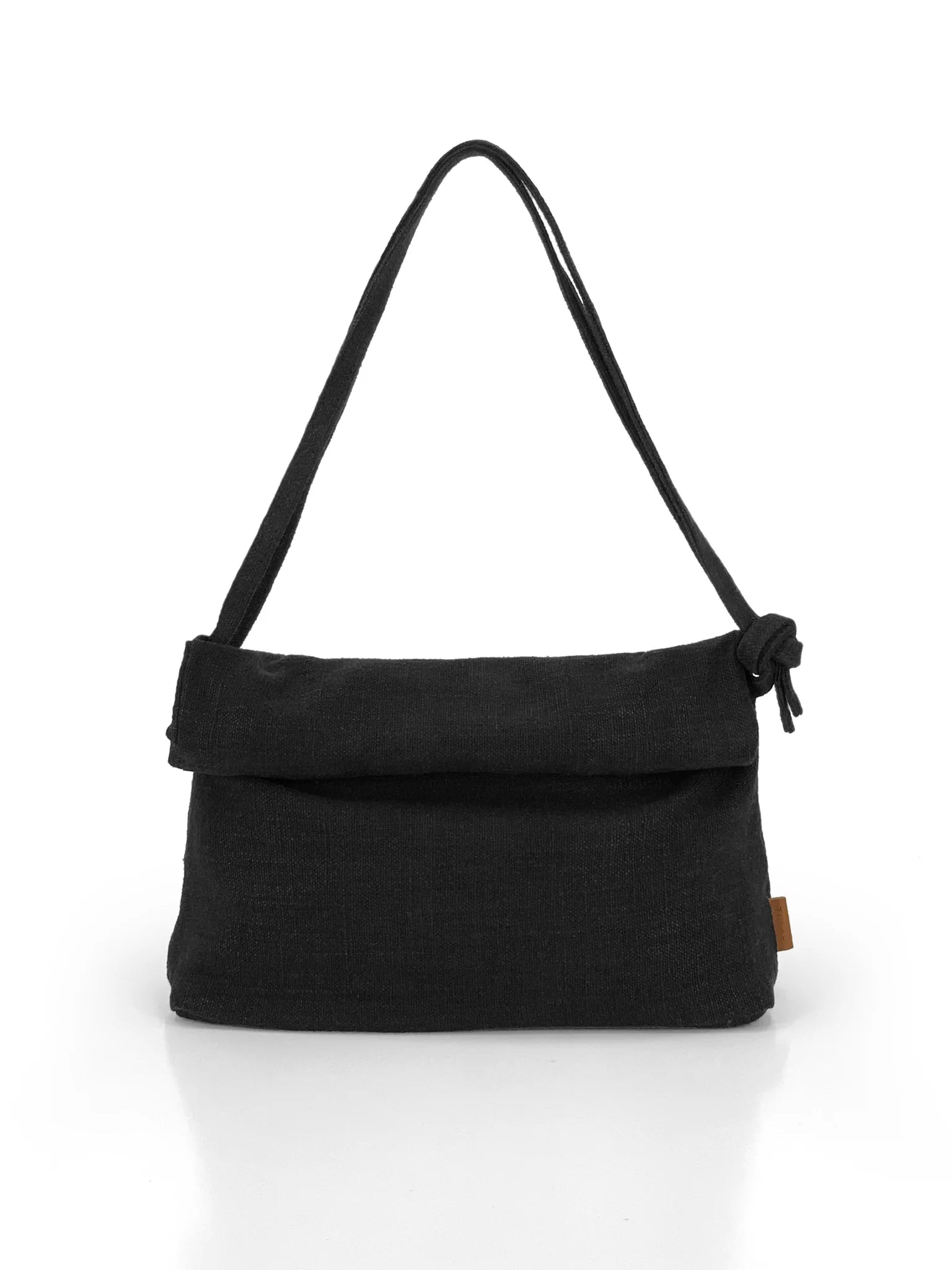 Trifine Natural Roll Top Bag in Black