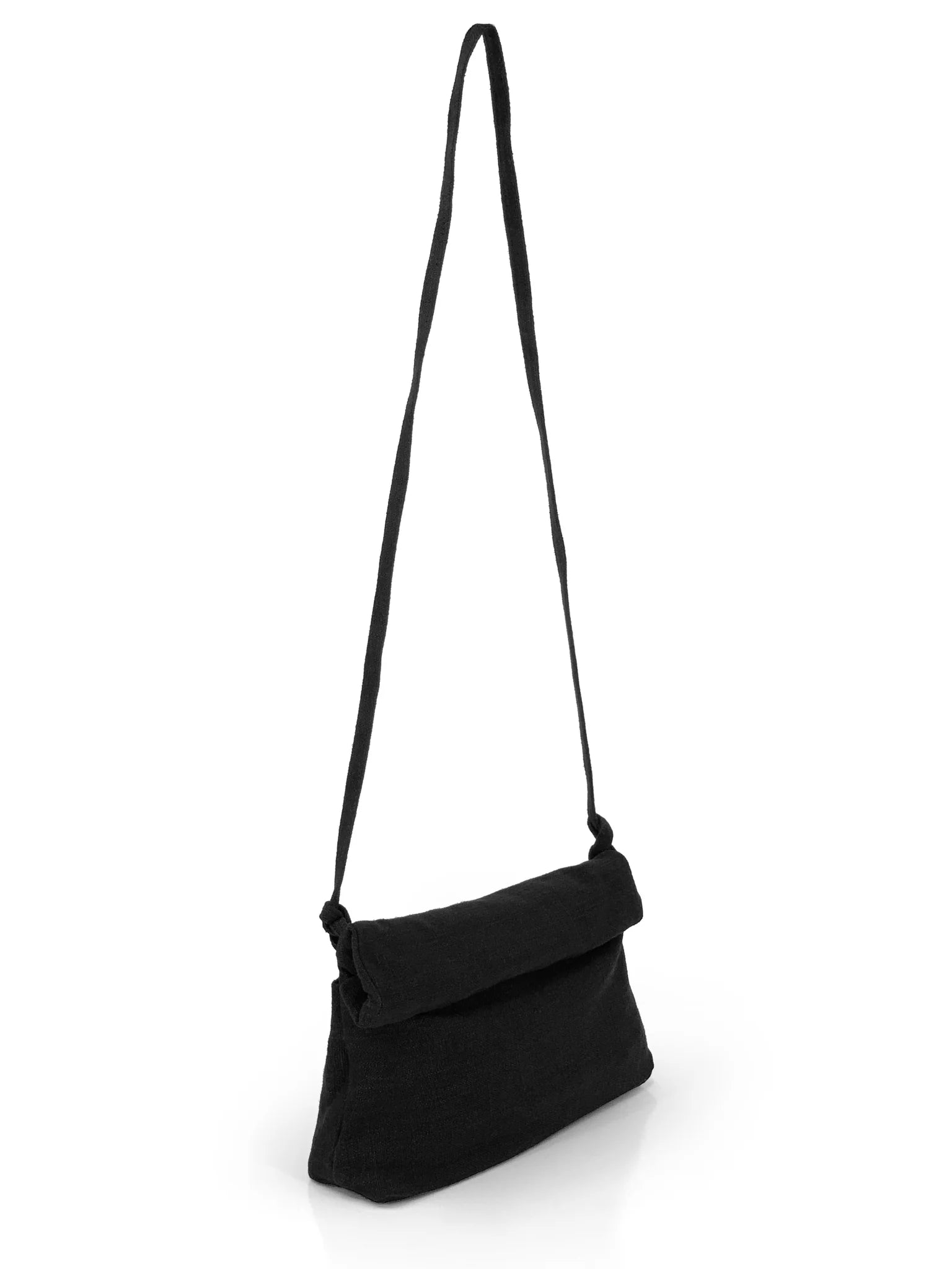 Natural Roll-Top Bag- Black/Navy