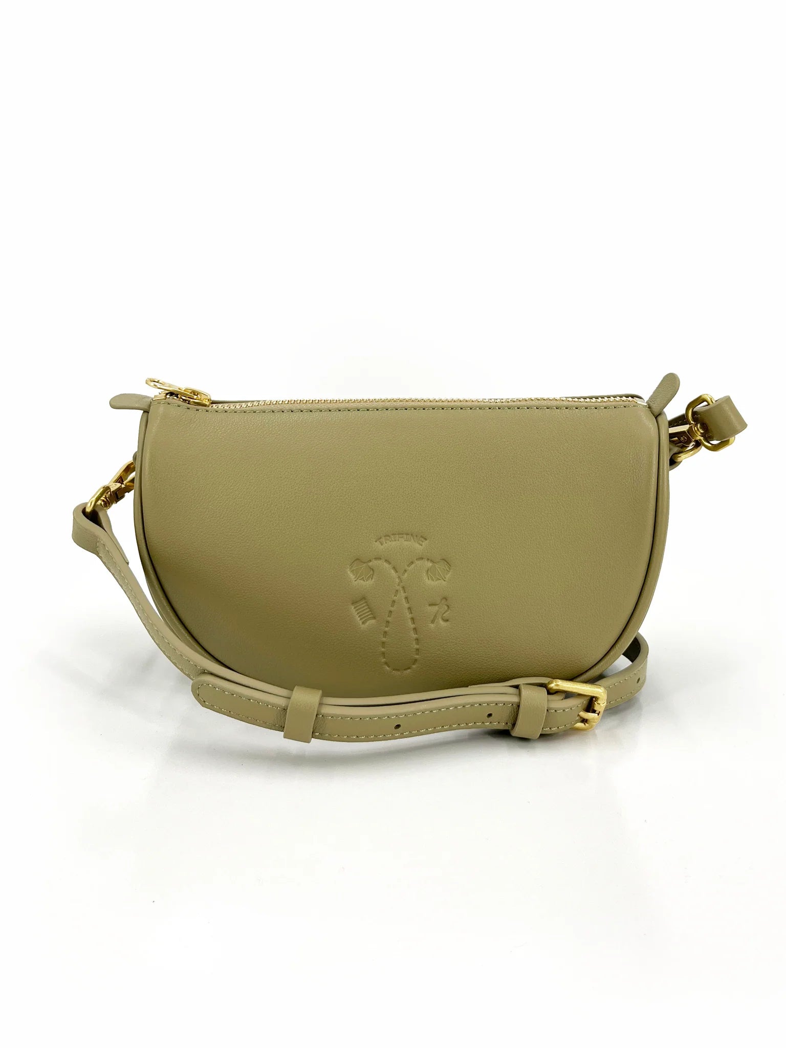 Trifine Moon Leather Crossbody Bag in Green