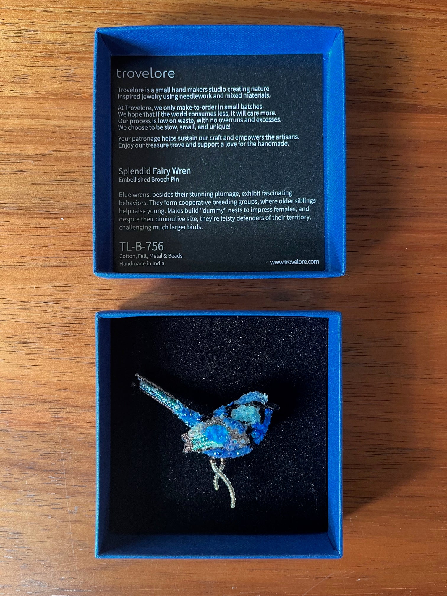 Splendid Fairy Wren Brooch