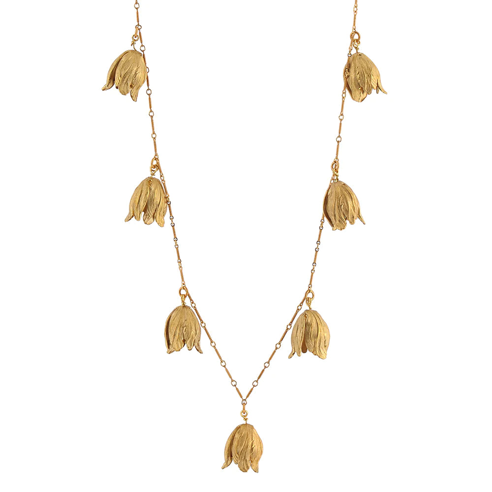 We Dream In Colour Tulip Brass Necklace