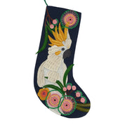 Embroidered Christmas Stocking-Cockatoo