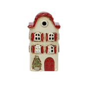 French Country Alsace Tealight Villa Christmas Stone with Red