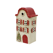 Alsace Tealight Villa Christmas Stone with Red