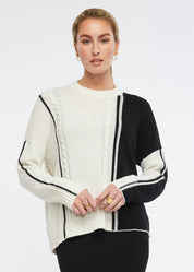 Zaket & Plover Cable Trim Jumper in Snow