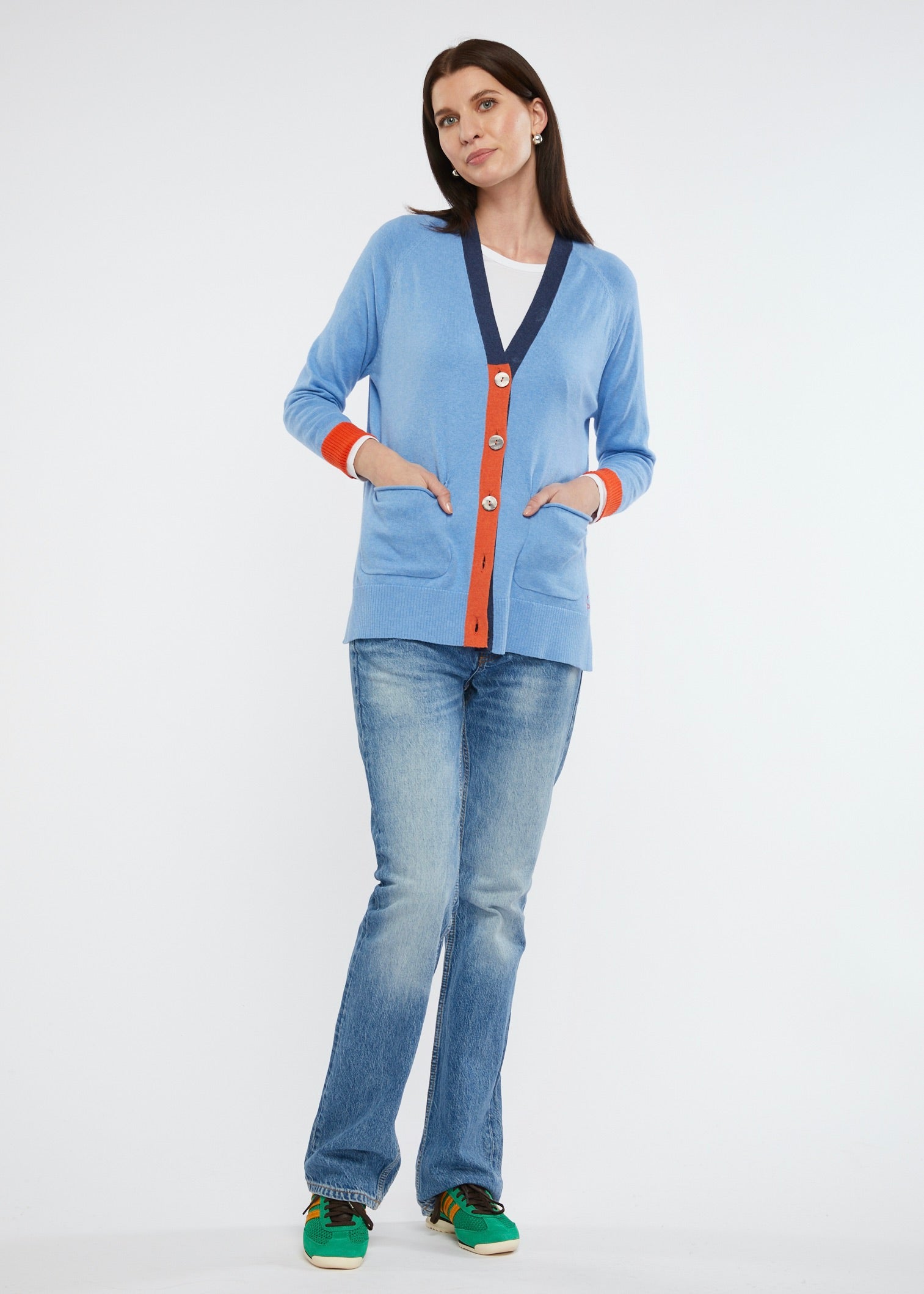 Collage Cardi- Chambray Combo