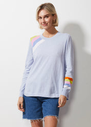 Zaket & Plover Striped Curve Jumper in Sky