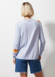 Striped Curve Jumper- Sky