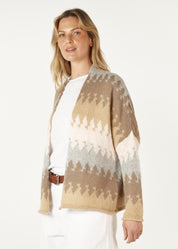 Mountain Peaks Cardigan- Fawn