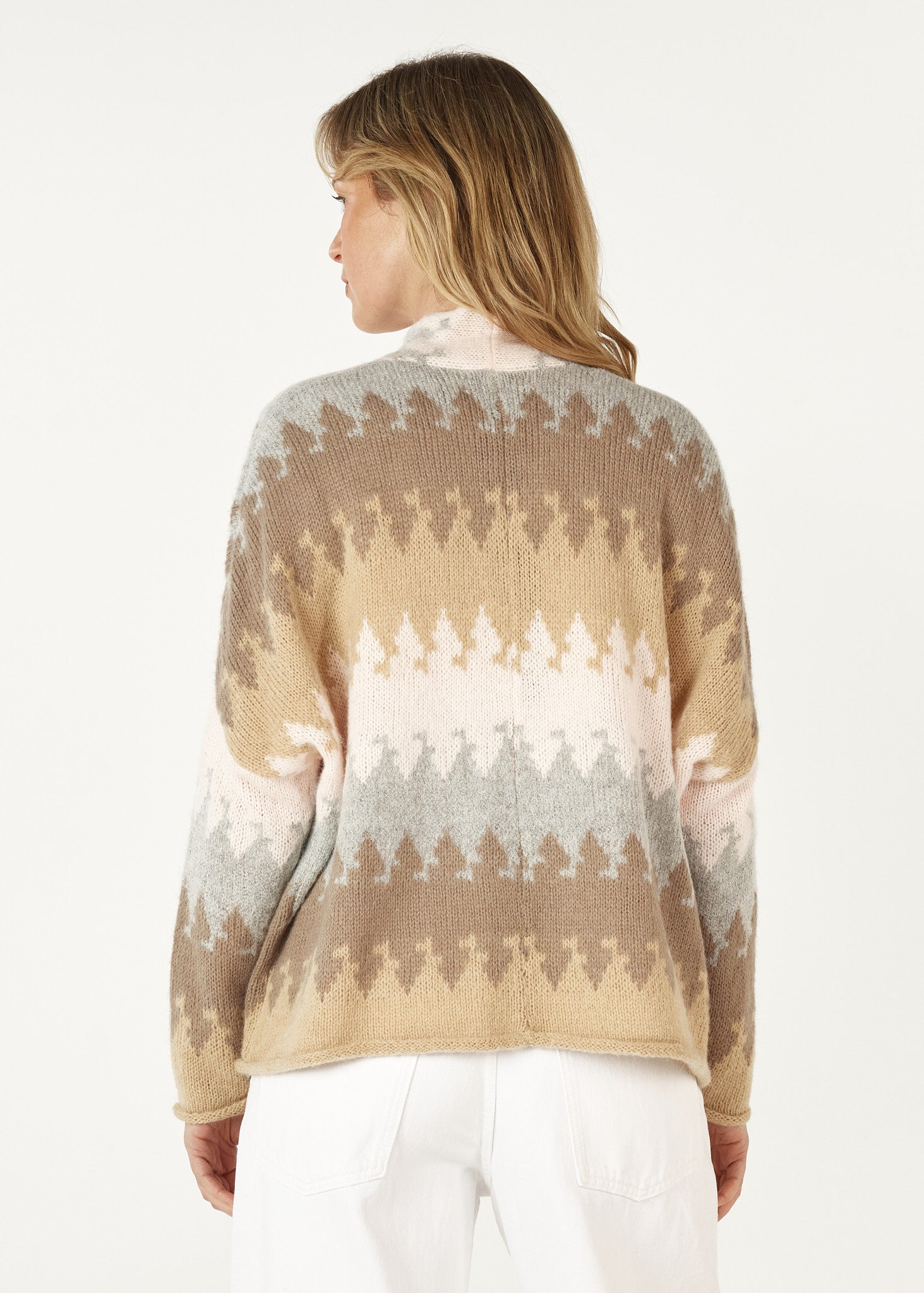 Mountain Peaks Cardigan- Fawn