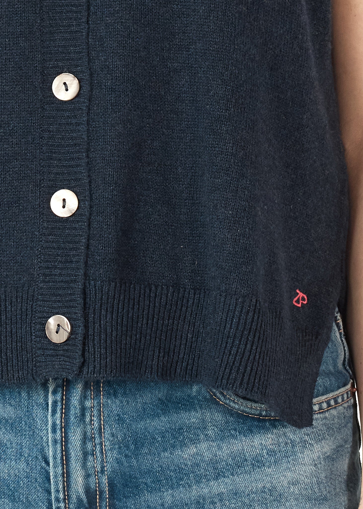 Essential Button Vest- Denim