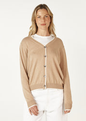 Zaket & Plover Essential V Cardigan in Oat