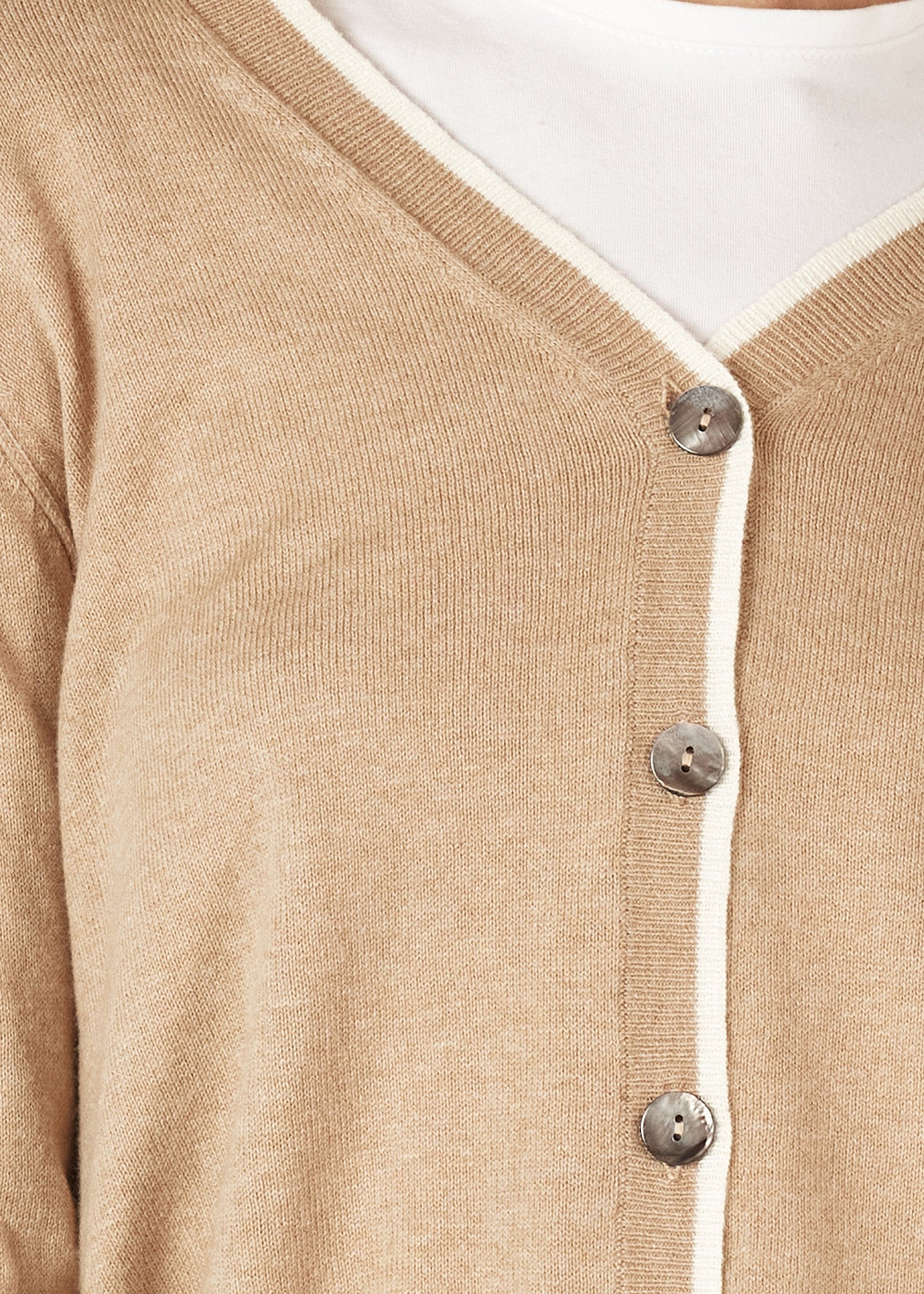 Essential V Cardigan- Oat