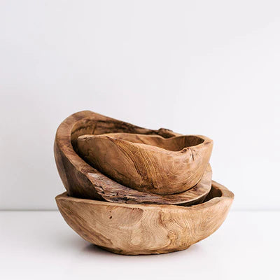 Inartisan Hand Carved Root Ball Serving Bowl-Large