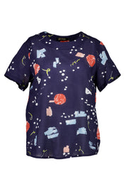 Galaxy Top- Navy Seersucker