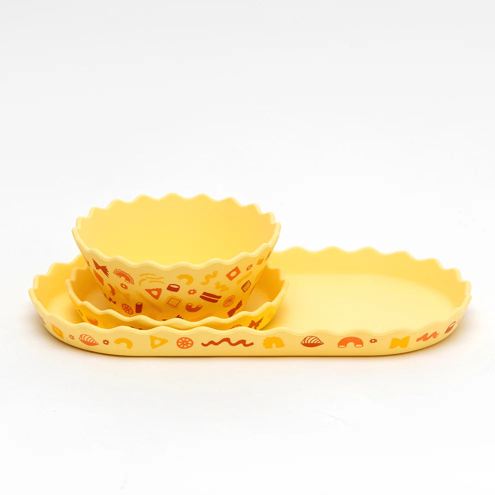 Chino Club Bowl & Plate Set in Pasta print