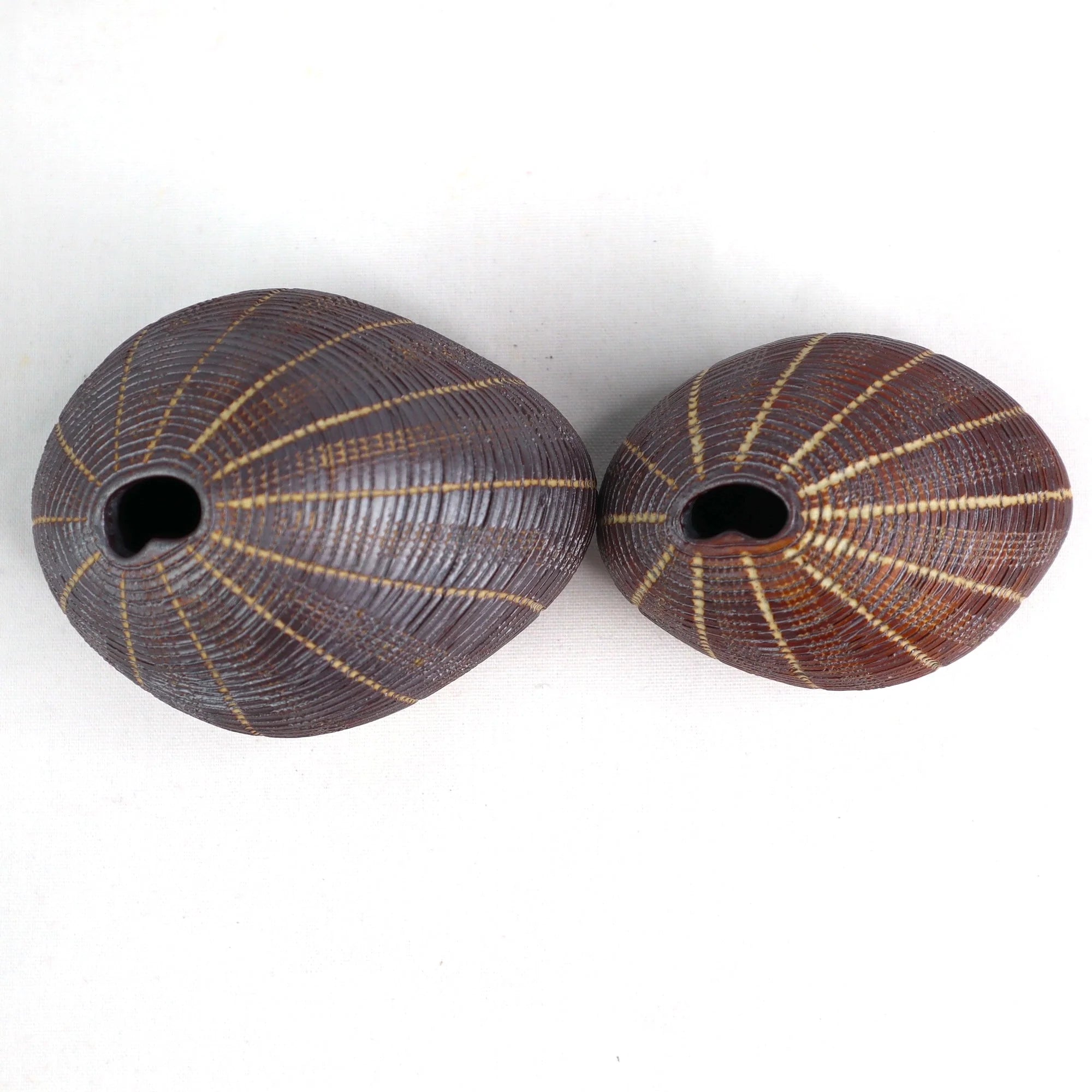 Roshi Sepia Stripe Pebble Vase in Mini & Small