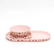 Chino Club Bowl & Plate Set in Pink Fruits print