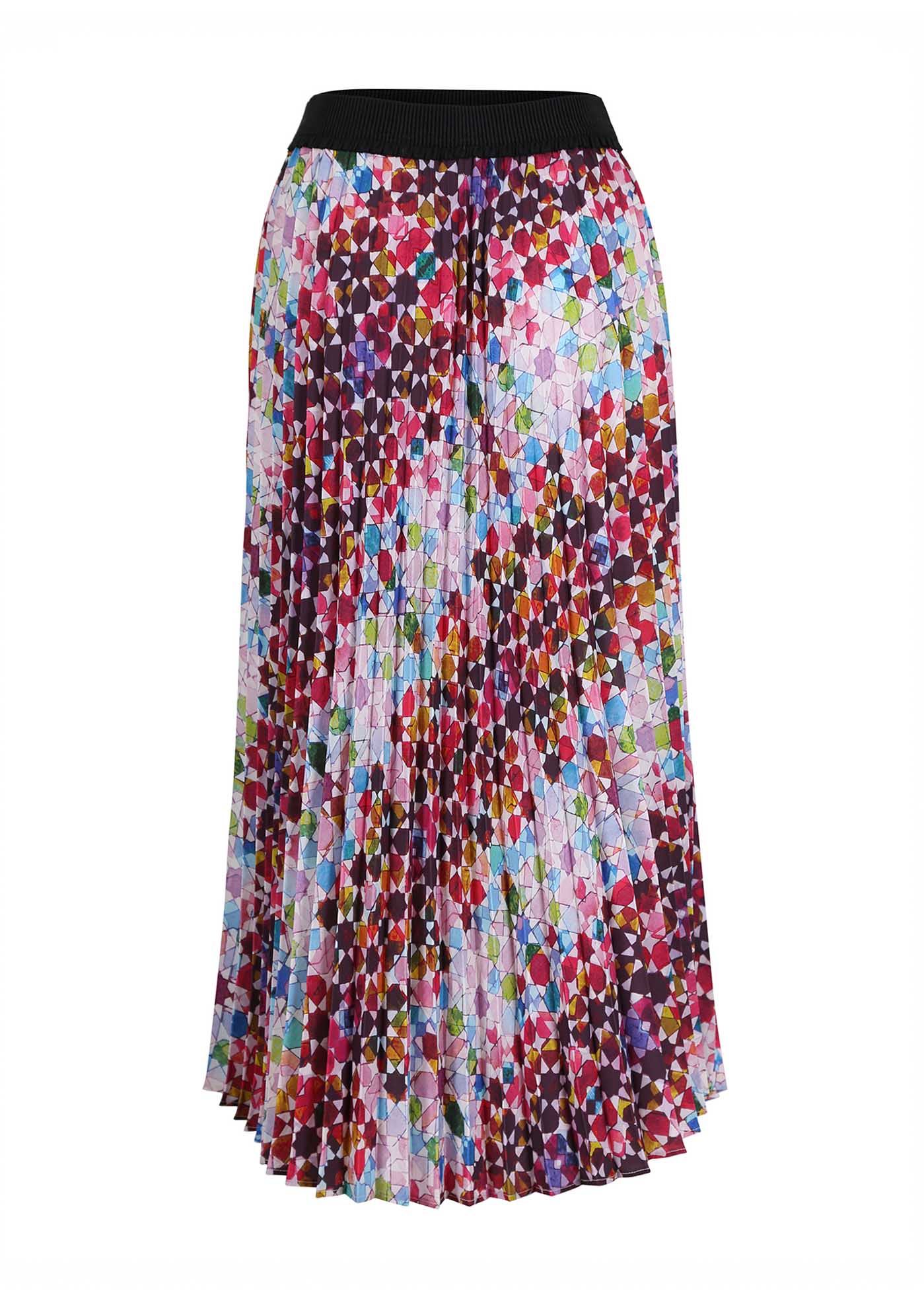 Kaleidoscope Pleated Skirt- Pink