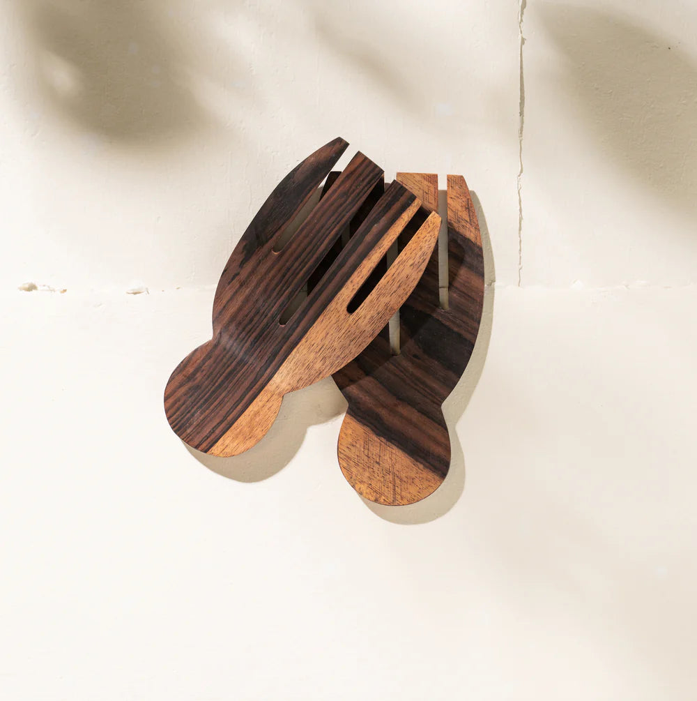 Inartisan Recycled Sono Wood Hand Salad Servers