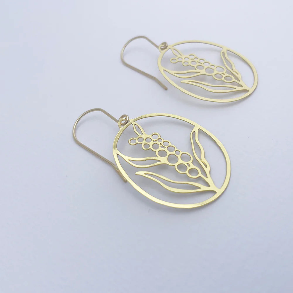 Mini Gold Wattle Earrings