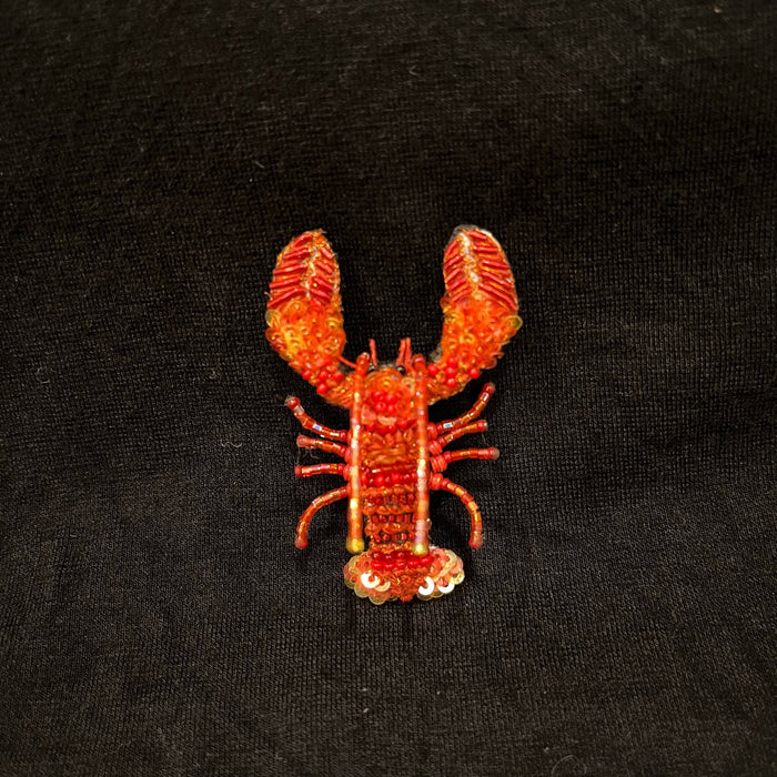 Trovelore Two Claw Lobster Embroidered Brooch
